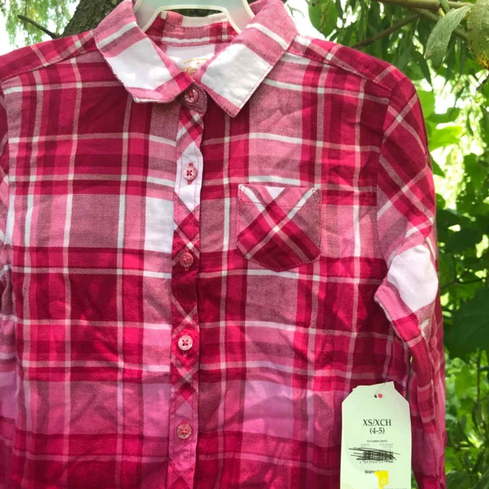 🍓NWT Button Down Western Spring Ombre Plaid Shirt